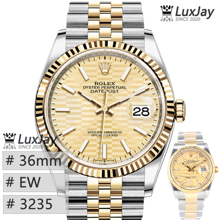 EW 3235 36MM 롤렉스 데이저스트 데이트저스트 옐로우 골드 Datejust 36 126233