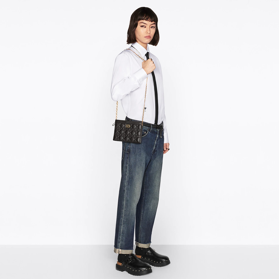 디올 카로 체인 지퍼 파우치 DIOR S5106 19x14x3cm