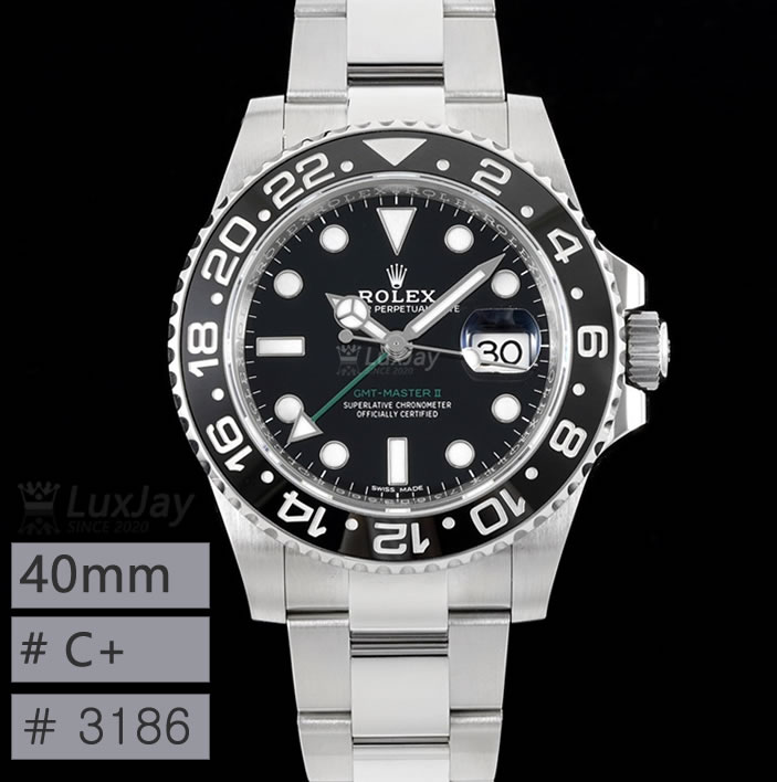C+ 3186 40MM 지엠티 마스터2 블랙 GMT MASTER II 116710LN