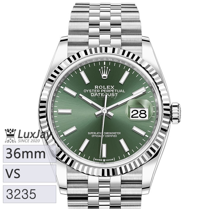 VS 36mm 3235 데이트저스트 민트 그린 126234-0051