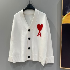 AMI Paris 레드 아미 드 꾀흐 가디건
