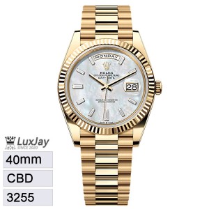 C 40mm 3255 롤렉스 데이데이트 40 샴페인 바게트다이아 228238 207.8g