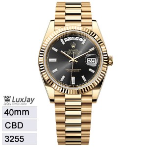 C 40mm 3255 롤렉스 데이데이트 40 검판  금통 바게트 다이아 228238 207.8g