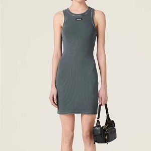 MIUMIU 후염 립 조직 니트 저지  원피스