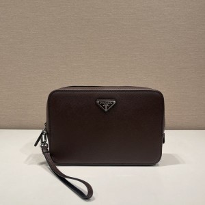 SA 프라다 삼각로고 남성용 사피아노 가죽 클러치 2VF017 23.5x15.5x6.5cm