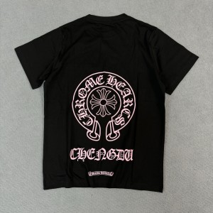 Chrome Hearts 말굽 꽃 짧은 소매 티셔츠