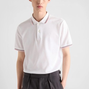 프라다 남성 리카모 팁 피케 폴로 셔츠