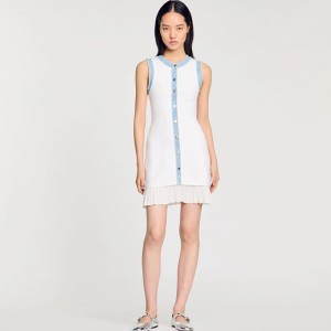 산드로(Sandro) | 미니 드레스 Denim-Trim Mini Dress