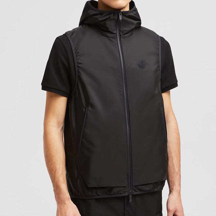 MONCLER Moretan 후드 반사 프린트 조끼