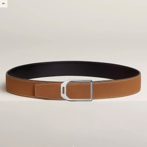 에르메스 JOCKEY 벨트 버클 & 양면 가죽 스트랩 38mm
