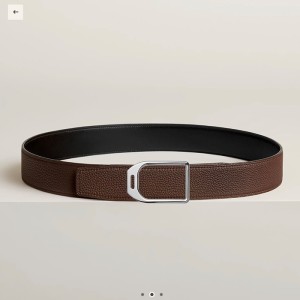 에르메스 JOCKEY 벨트 버클 & 양면 가죽 스트랩 38mm
