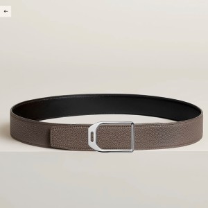 에르메스 JOCKEY 벨트 버클 & 양면 가죽 스트랩 38mm