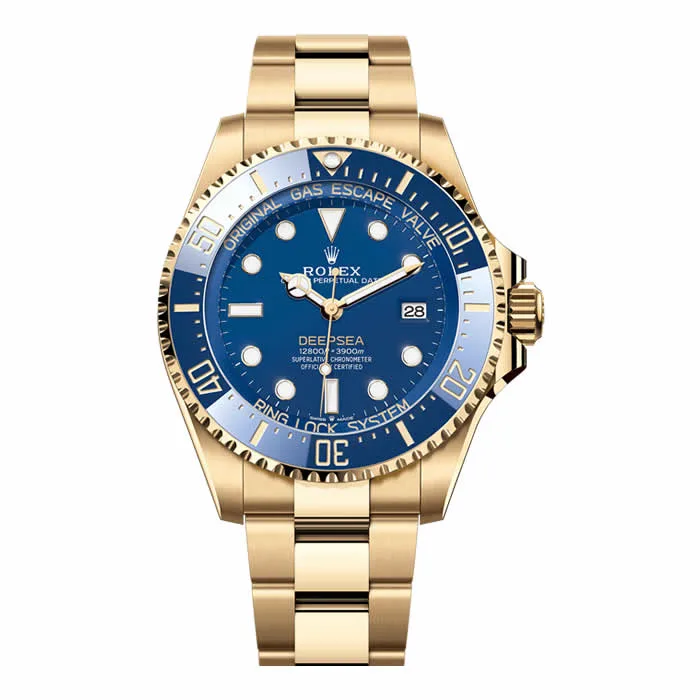 EW | ETA2836 무브먼트 ｜44mm l 롤렉스 딥씨｜136668LB｜블루 & 골드 베젤