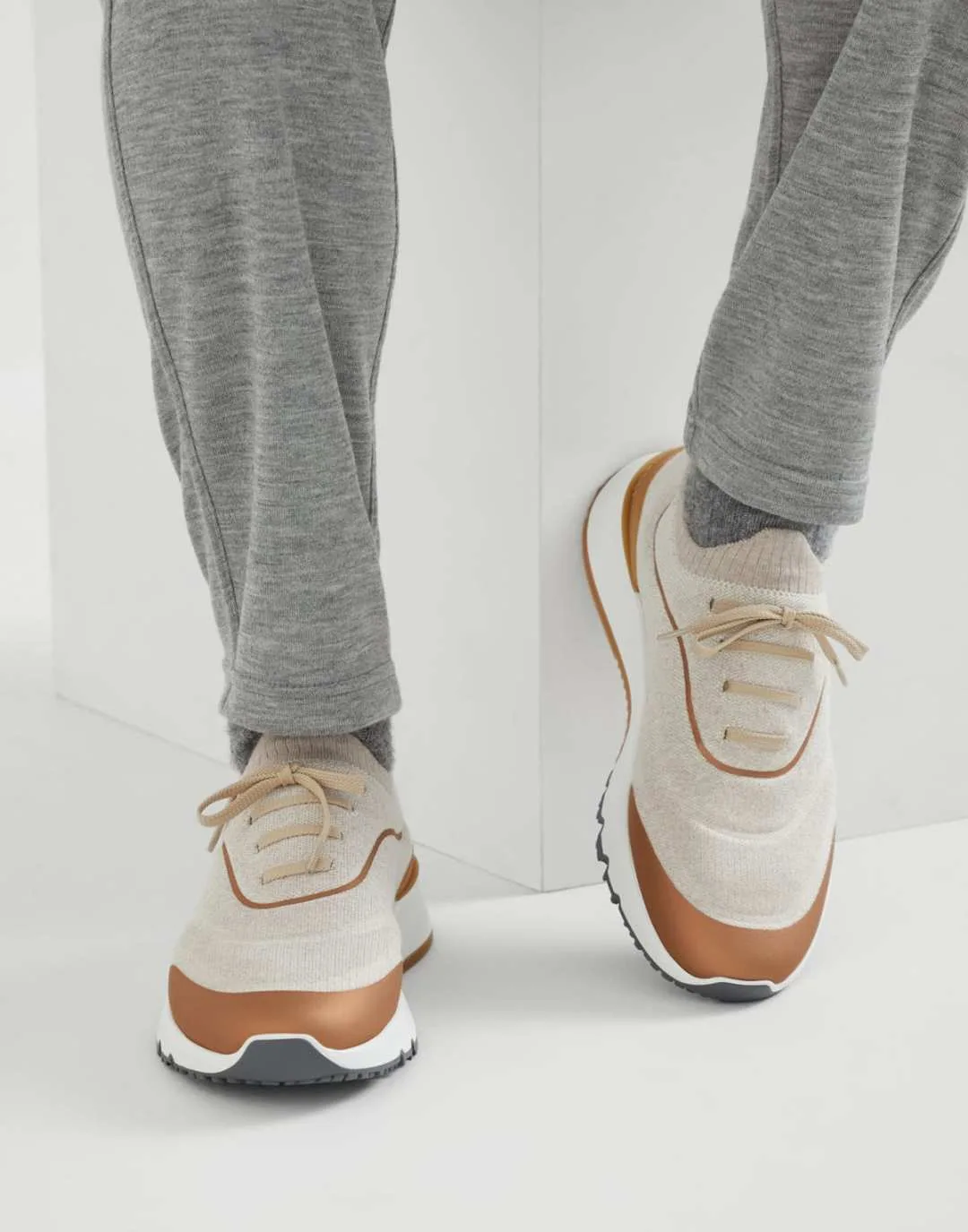 Brunello Cucinelli 니트 스니커즈
