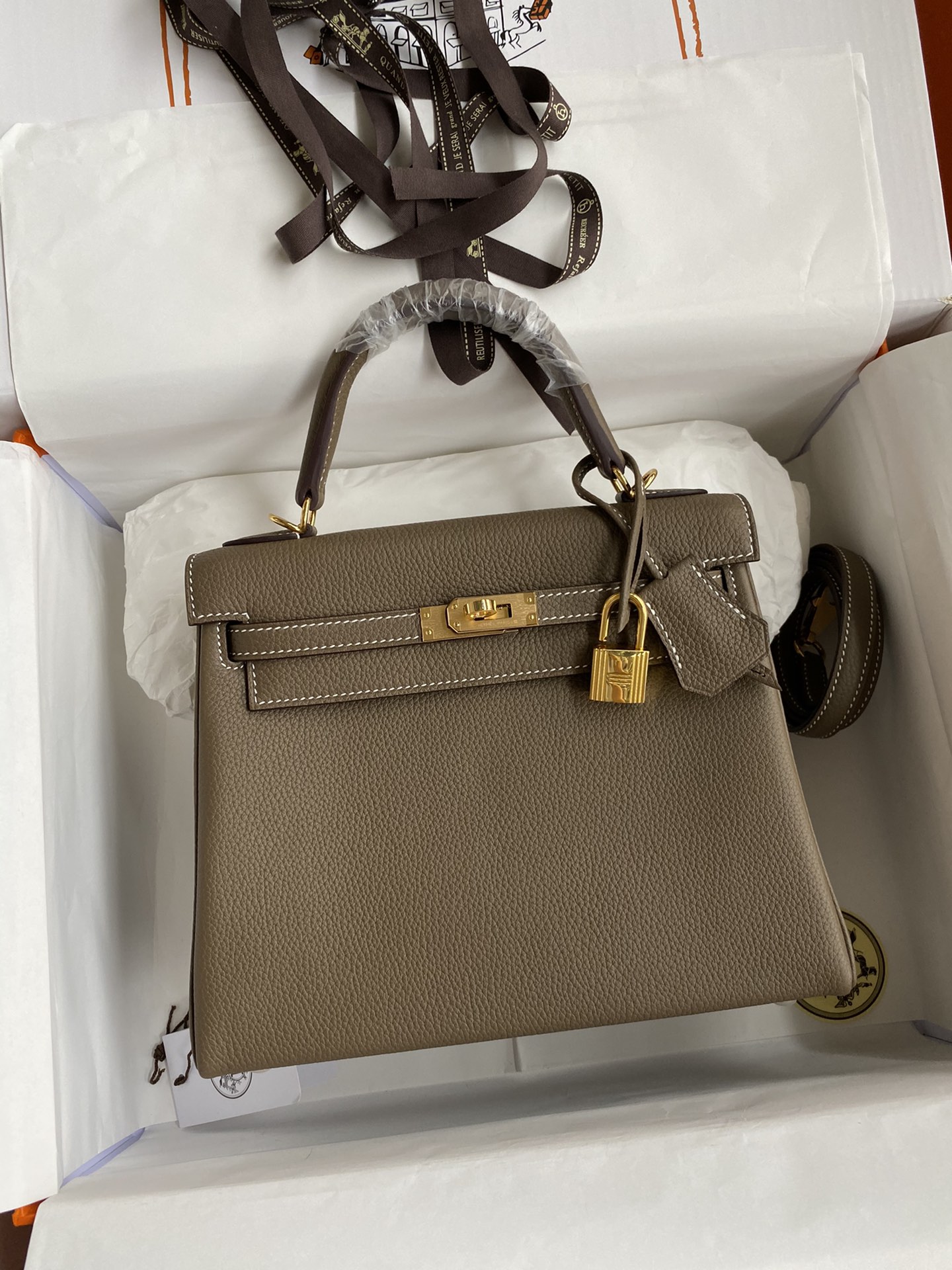 Hermès 켈리  25cm 토고 가죽