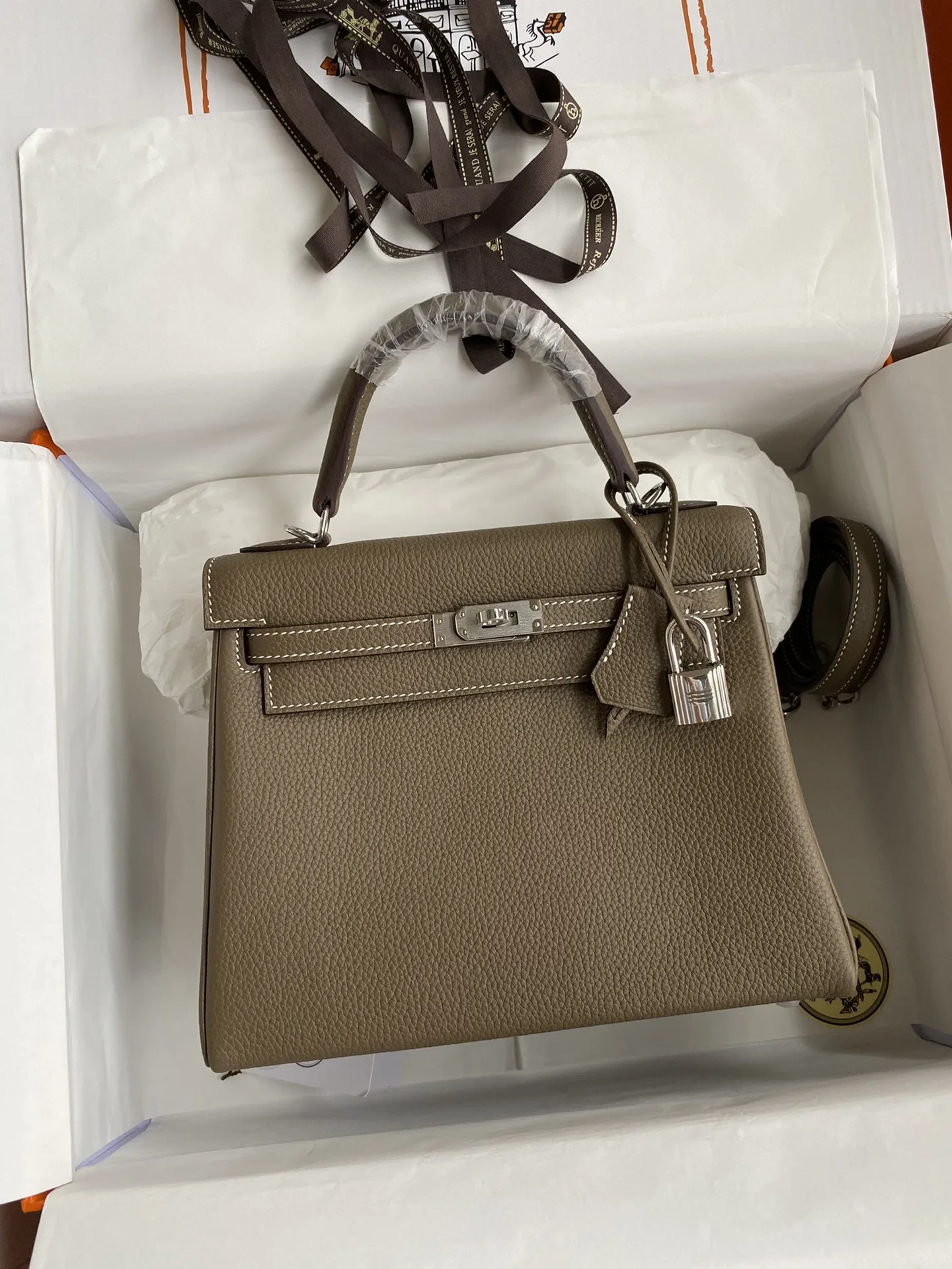 Hermès 켈리  25cm 토고 가죽