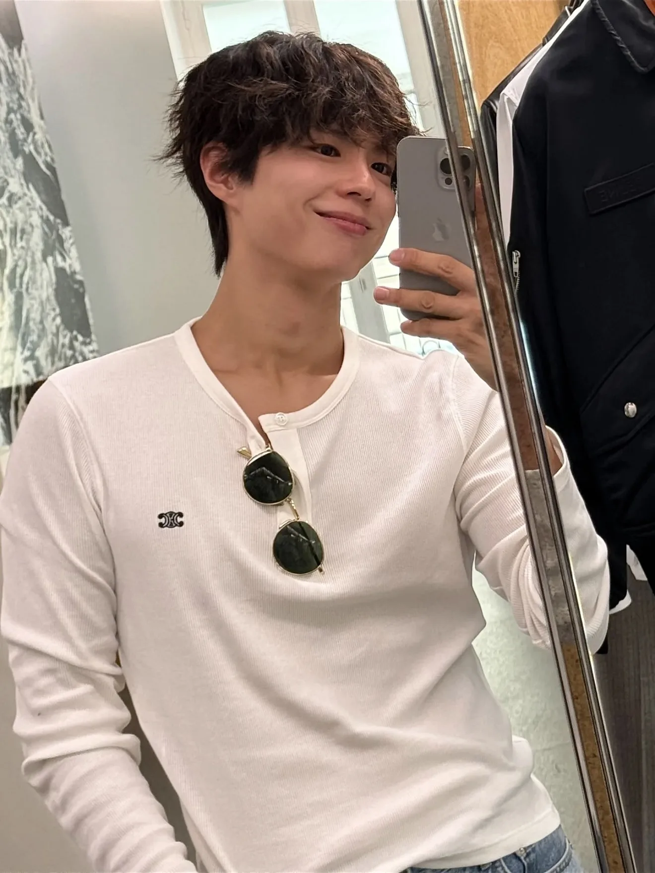 CELINE HOMME Ribbed Cotton-Jersey Henley T-Shirt